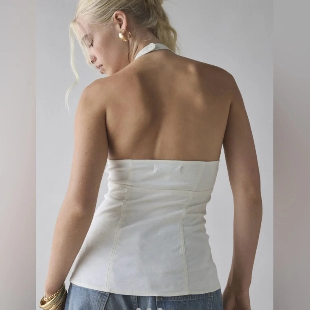 NWT - Urban outfitters - Sari Seamed Linen-Blend‎ Halter Vest Top